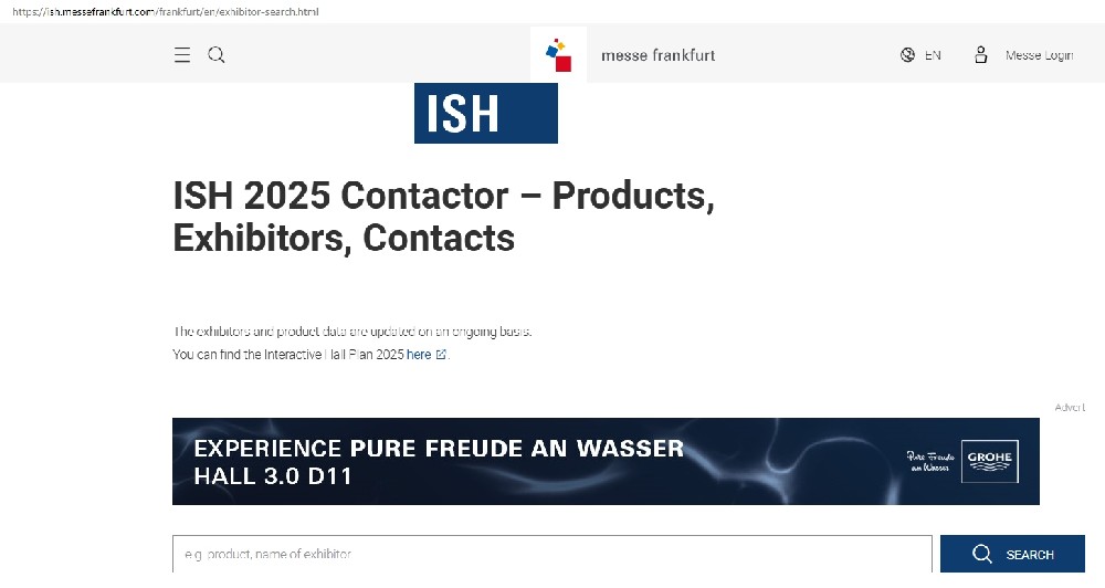 ISH 2025 17.03-21.03.2025 Frankfurt am Main